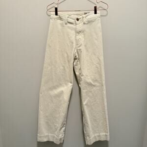 GAP Khakis Womens High Rise Wide Leg Corduroy Pants 2 Ivory Capsule Neutral Boho